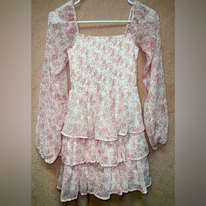 Madden NYC Long Sleeve Floral Dress